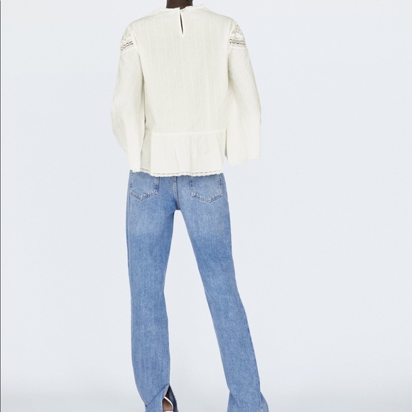 New Zara XS eyelet boho top in white - Picture 9 of 10